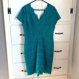 Loft Teal Lace Dress